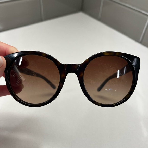 Tory Burch Sunglasses TY 7079 Round Blue Tortoise Frames Gold Logo - Picture 6 of 7